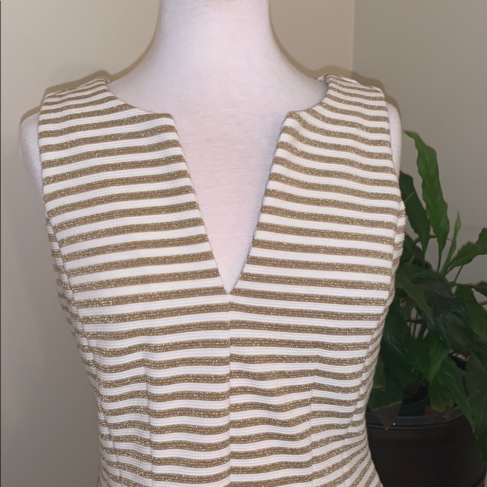 Lilly Pulitzer Gold and Cream Striped Dress